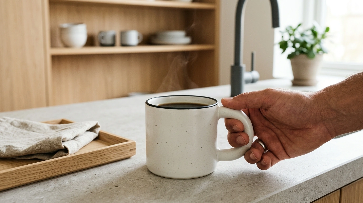 Nordic Minimalist Ceramic Mug with a Comfortable Fat Handle